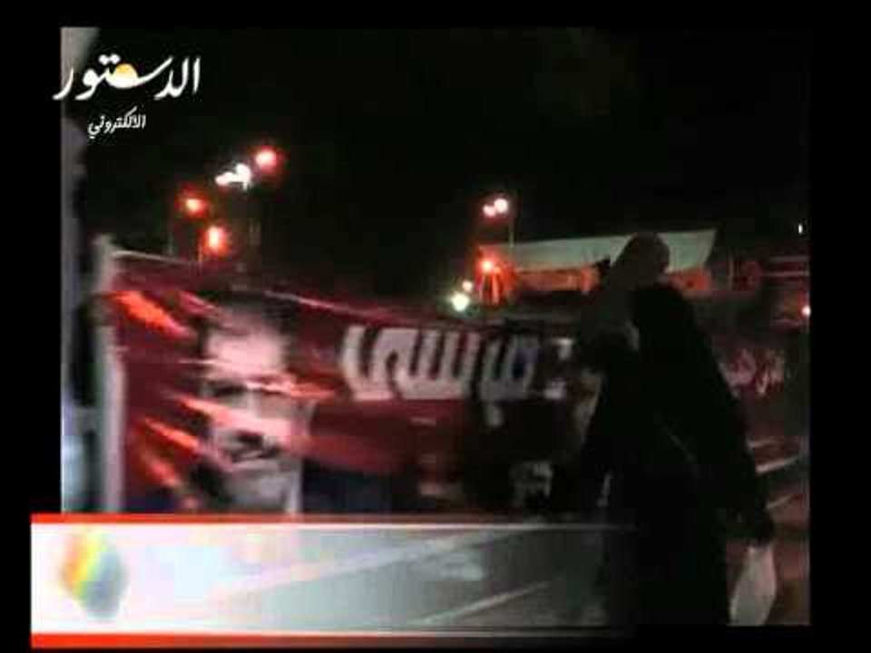 سلسلة بشرية لدعم حملة مرسي بالفيوم