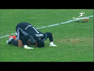 " محمد مصطفي " حارس النصر يتصدى لركلتي جزاء في مباراة مصر المقاصة
