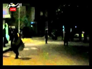 الاشتباكات الامن والمتظاهرين أمام السفارة السورية