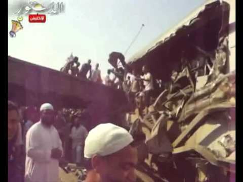 شاهد تصادم قطاري إمبابة