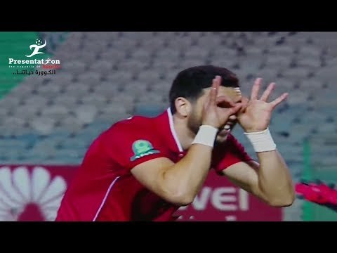 الهدف الأول لـ الأهلي امام المقاولون العرب وليد ازارو الجولة الـ 23 الدوري المصري