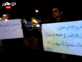 سلاسل بشرية بالفيوم احتفالا بالثورة