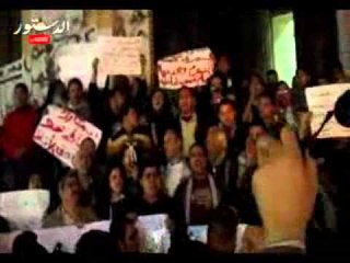 مسيرة الاقباط تصل دار القضاء للتنديد بحرق الكنائس
