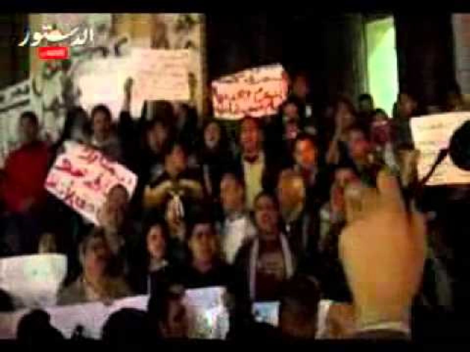 مسيرة الاقباط تصل دار القضاء للتنديد بحرق الكنائس