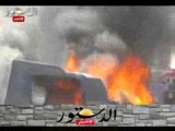 اولتراس أهلاوي يحرق سيارة شرطة أمام مديرية أمن الجيزة
