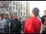 متظاهرون بطلعت حرب يهتفون بالطول بالعرض هنجيب مرسي الأرض