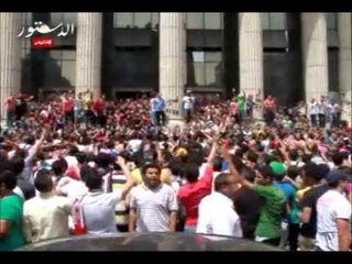 تظاهر ألتراس زملكاوى أمام محكمة الجيزة للإفراج عن "شبرا"