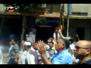 جنازة ضابط القليوبية والمئات يهتفون ضد مرسى والداخلية