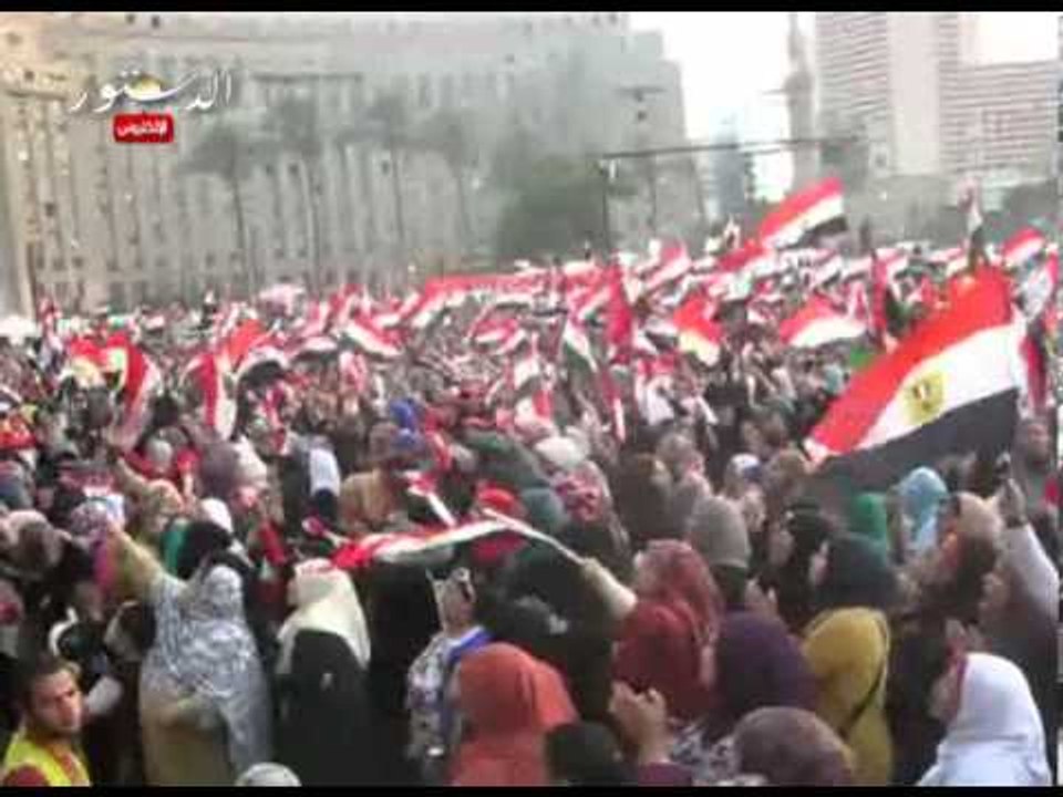 اشتعال ميدان التحرير بعد اعلان حرق مقر الحرية والعدالة بالاسكندرية‎