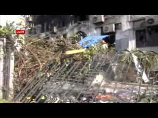 الإخوان يحرقون مسجد رابعة والامن يعثر علي اسحلة بداخله