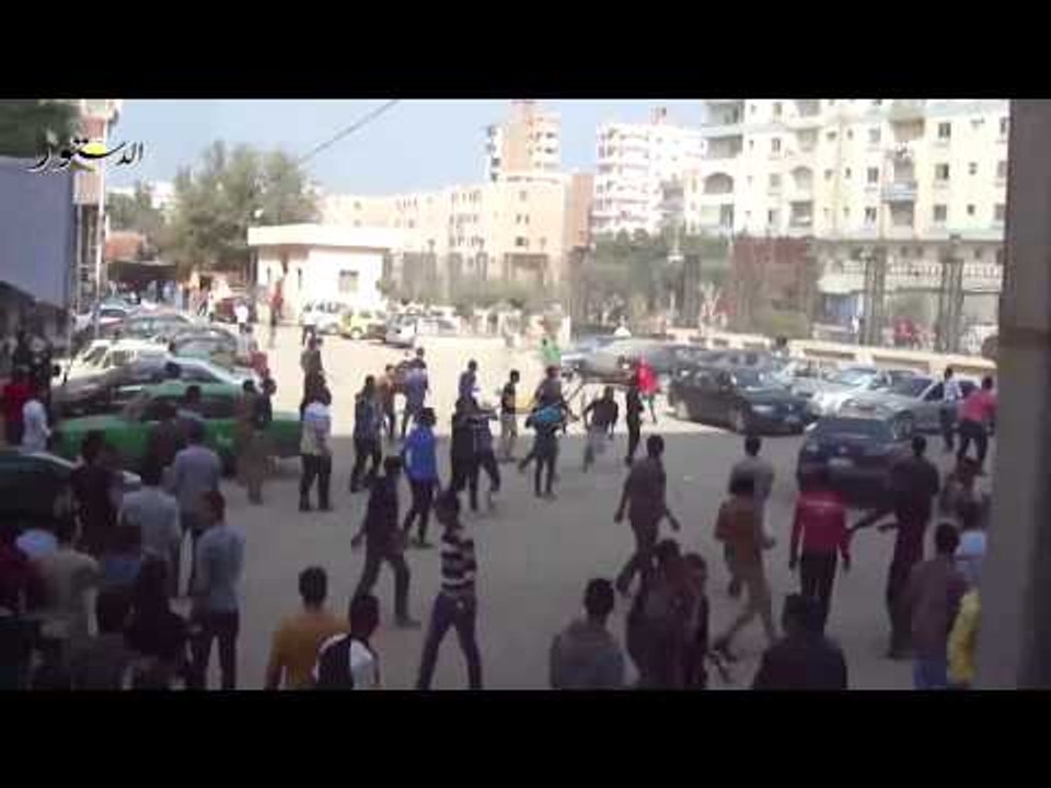 إشتباكات بالحجارة بين طلاب جامعة المنوفية