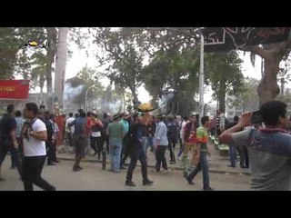 خرطوش المحظورة يصيب جامعة  عين شمس  بالفوضى