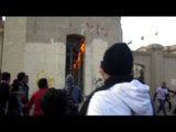 الإخوان يحاولون إحراق افراد الأمن بجامعة القاهرة