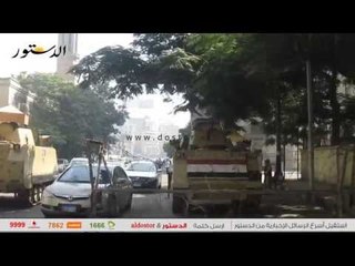 سيولة مرورية بـ"التحرير".. ومدرعات وأسلاك شائكة تؤمن الميدان