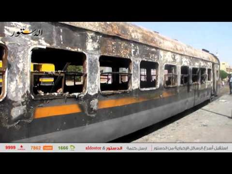السيطرة على حريق هائل في قطار "المناشي" بمحطة مصر