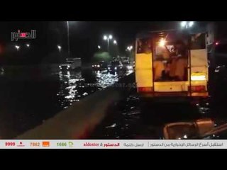 الدستور |  شلل مرورى بمحيط مستشفى أسوان العسكري بسبب "انفجار ماسورة مياه"