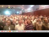 وزير قطاع الأعمال يردد مع عمال غزل المحلة النشيد الوطني