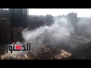 الدستور | حريق هائل بالقرب من منشآت هامة بمنطقة الدقي