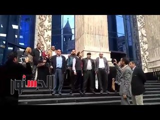 الدستور | صحفيو الجرائد الحزبية يظاهرون  للمطالبة بتوفير فرصة عمل