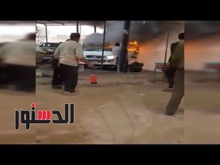الدستور |حريق هائل يلتهم سيارة ميكروباص بأبو المطامير في البحيرة