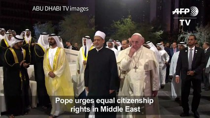 Pope calls for equal citizenship in Middle East