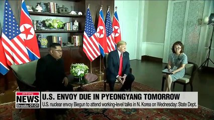 Скачать видео: U.S. nuclear envoy Biegun to attend working-level talks in N. Korea on Wednesday: State Dept.