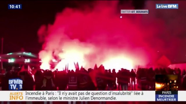 Manifestants et gilets jaunes ont bloqué ce matin une entrée du marché de Rungis