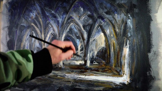 Improvised Acrylic Fantasy Painting | Mages Guild