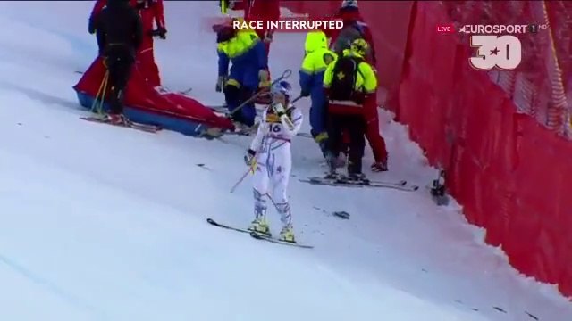 Ski alpin - L'impressionnante chute de Lindsey Vonn sur le Super G à Are lors des Championnats du monde