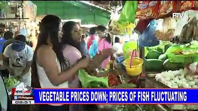 Vegetable prices down; prices of fish fluctuating