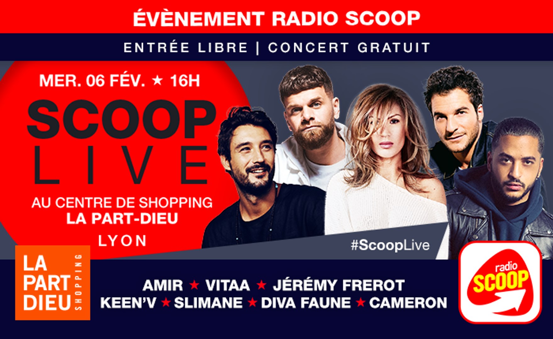 SCOOP Live : Amir, Vitaa, Slimane, Jérémy Frerot, Keen'V, Diva Faune...  Suivez le concert en direct du centre commercial de la Part-Dieu - Vidéo  Dailymotion
