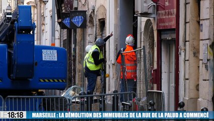 La démolition de deux nouveaux immeubles a commencé rue de la La Palud, à 200 m de la rue d'Aubagne