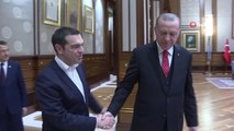 Cumhurbaşkanı Recep Tayyip Erdoğan, Yunanistan Başbakanı Aleksis Çipras'ı Kabul Etti