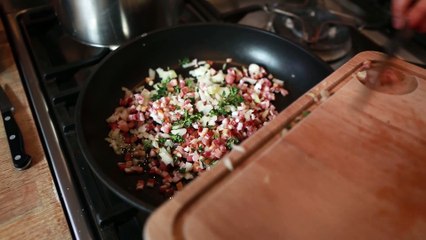 Pates carbonara aux courgettes