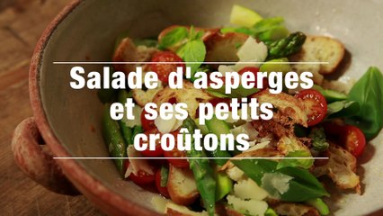 Salade d asperges et ses petits croitons