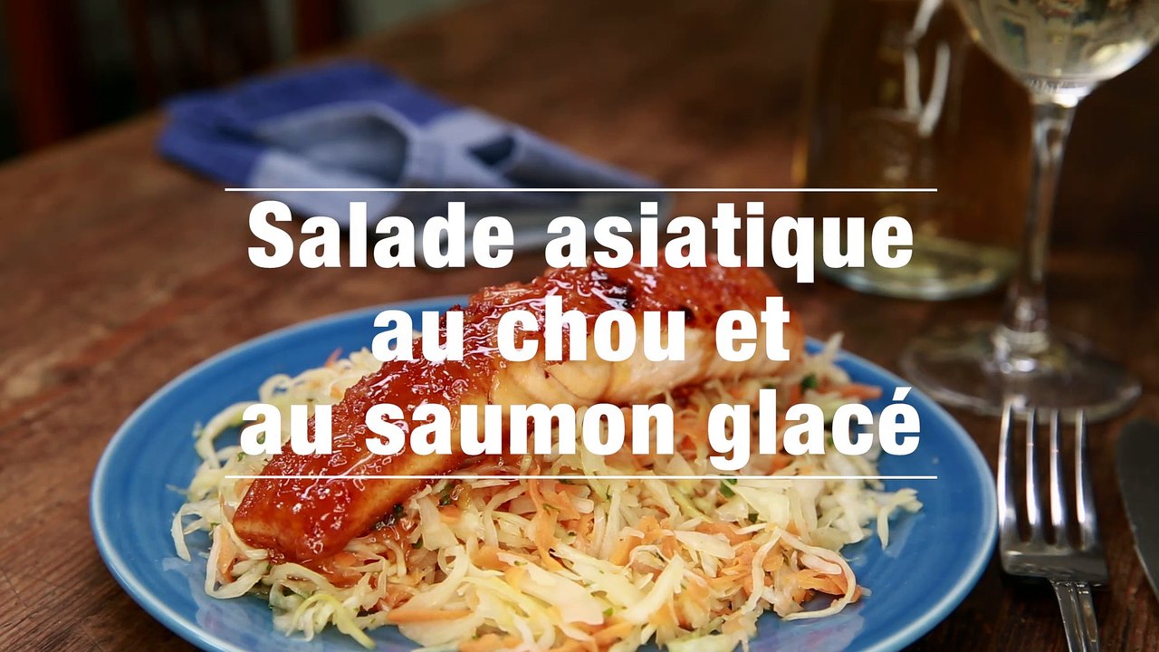Salade Asiatique Au Chou Et Au Saumon Glace