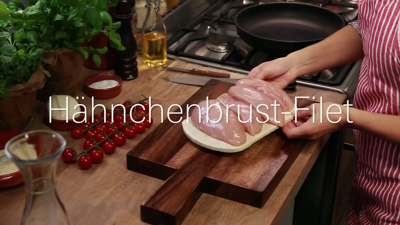 Rezept - Mozzarella-Hähnchen in Basilikum-Sahnesauce