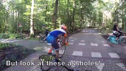 Cyclists Come Close to Colliding with Family
