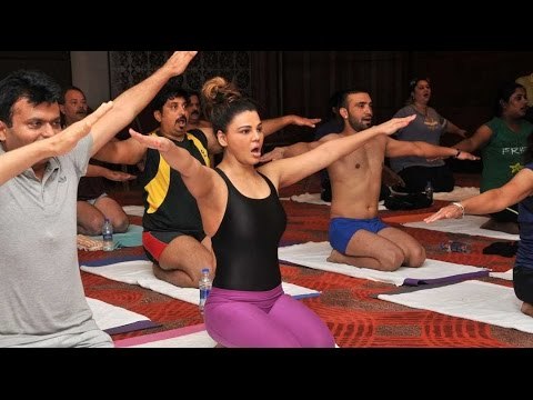 Rakhi Sawant Hot Yoga Video | International Yoga Day 2015