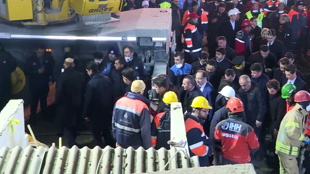 Kartal'daki bina çökmesi - Bakanlar Soylu ve Kurum enkaz bölgesinde incelemelerde bulundu - İSTANBUL