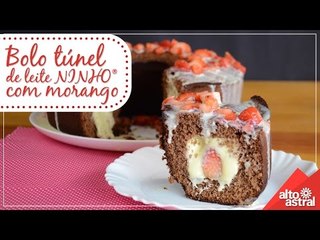 Receita: Bolo túnel de leite Ninho® com morangos
