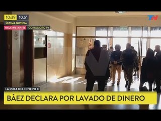 Lázaro Báez fue a declarar con casco y chaleco antibalas