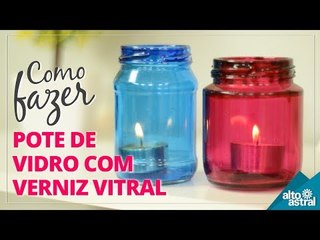 Como fazer pote de vidro com verniz vitral