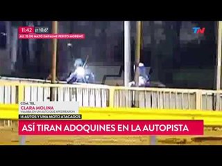 Menores de edad tiraron adoquines desde la Autopista 25 de Mayo