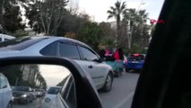 Adana-Motosiklet Sepetinde Bebek Arabasıyla Tehlikeli Yolculuk