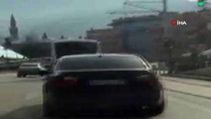 - Bursa’da tehlikeli yolculuk kamerada