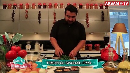 Mutlu bir kahvaltı: Yumurtalı Ispanaklı Pizza