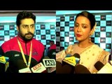 Abhishek Bachchan & Amruta Fadnavis At Red Carpet Of Opening Day Of Pro Kabaddi Match In Mumbai