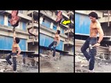 Tiger Shroff's Hard Gym Workout Hanging From A Crane In Public