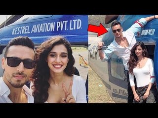 Tiger Shroff & Girlfriend Disha Patani GRAND Entry In Helicopter For Baaghi 2 Trailer Launch